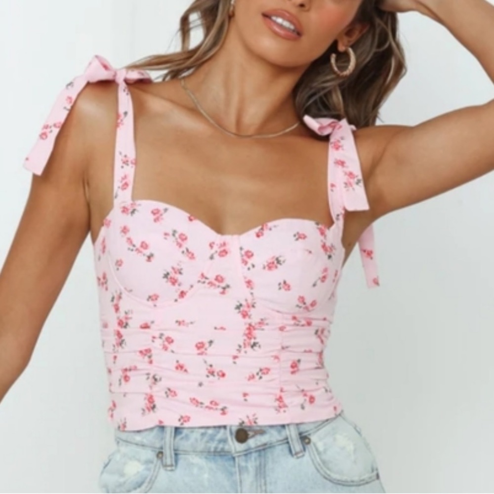 Hello Molly floral corset tank top